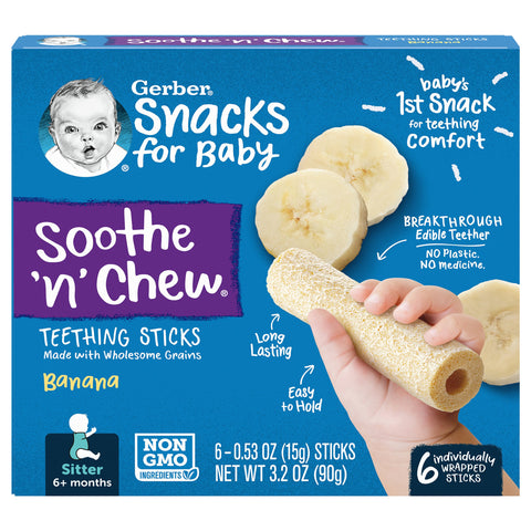 Gerber Banana Teething Sticks - 3.2 OZ 5 Pack