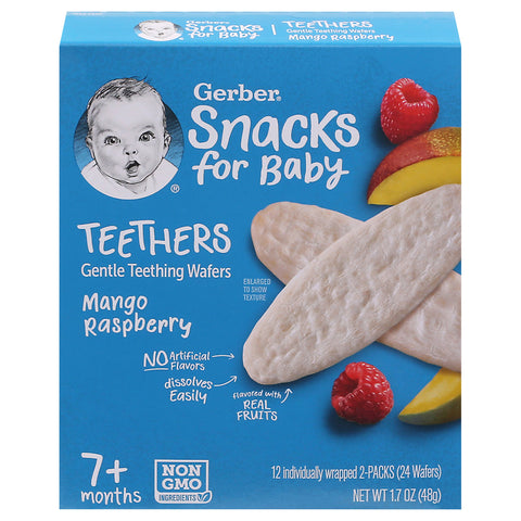 Gerber Mango Raspberry Teethers - 1.7 OZ 6 Pack