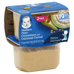 Gerber 2nd Foods Pear Cinnamon With Oatmeal - 8 OZ 8 Pack