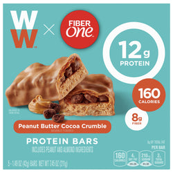 Fiber One Peanut Butter Cocoa Crumble Protein Bars - 7.45 OZ 12 Pack