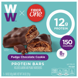 Fiber One Fudge Chocolate Cookie Protein Bars - 7.45 OZ 12 Pack