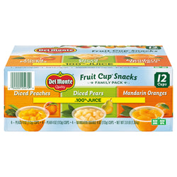 Del Monte Assorted Fruit Cup Snacks - 4 OZ Cups 12 Pack