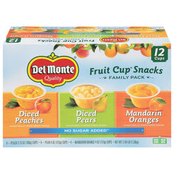 Del Monte Assorted Fruit Cup Snacks - 12 Cups