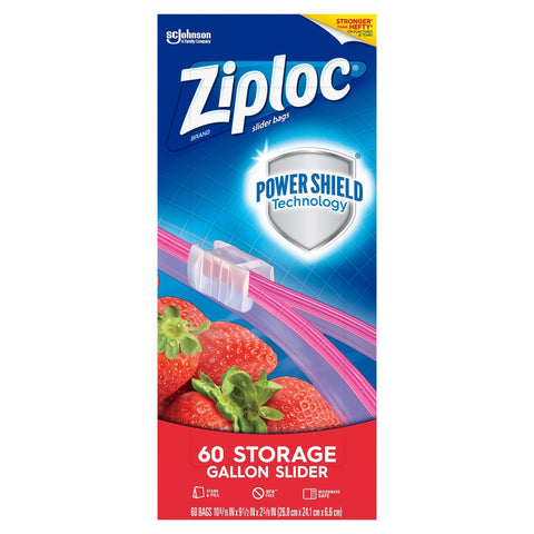 Ziploc Quart Storage Slider Bags - 68 CT 9 Pack