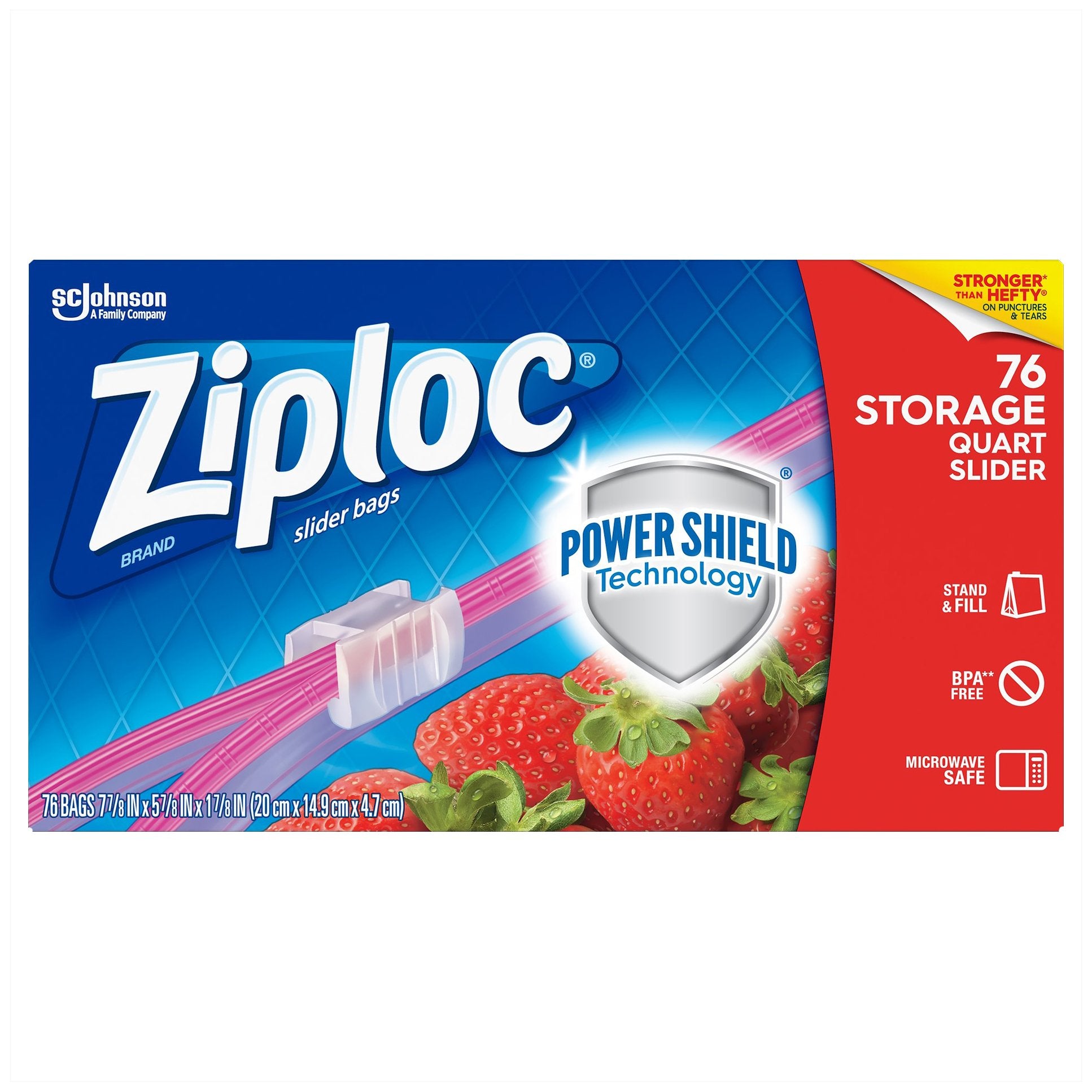 Ziploc Slider Quart Storage Bag - 76 count per pack -- 9 packs per