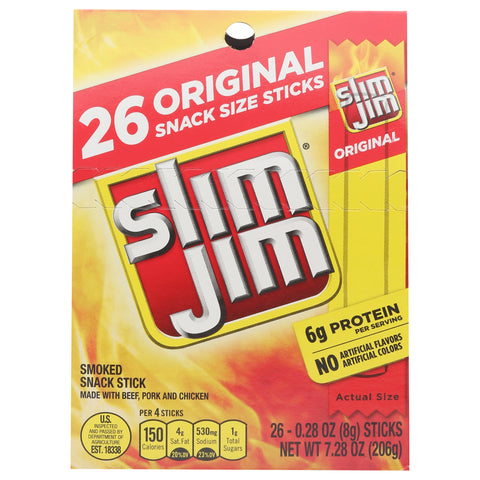 Slim Jim Smoked Snack Sticks 26 ea - 5 Pack