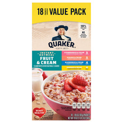 Quaker Fruit & Cream Instant Oatmeal - 19 OZ 8 Pack