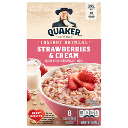 Quaker Strawberries & Cream Instant Oatmeal - 8.4 OZ 12 Pack