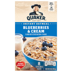 Quaker Blueberries & Cream Instant Oatmeal - 8.4 OZ 12 Pack