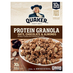 Quaker Chocolate & Almonds Protein Granola - 18 OZ 10 Pack