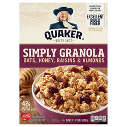 Quaker Raisins & Almonds Simply Granola Cereal - 24.1 OZ 10 Pack