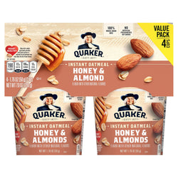 Quaker Honey & Almond Instant Oatmeal - 7 OZ 6 Pack