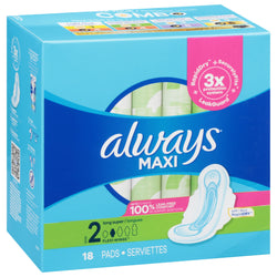 Always Long Super Flexi-Wings Maxi Pads - 18 CT 8 Pack