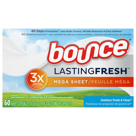 Bounce Outdoor Fresh & Clean Dryer Sheets - 60 CT 6 Pack