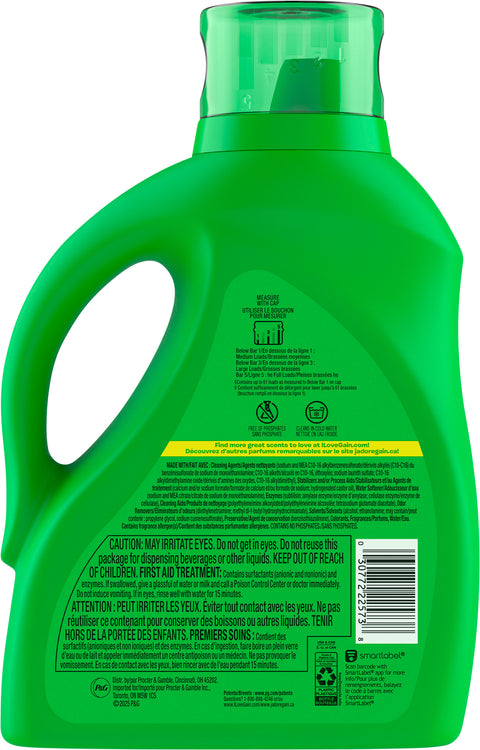 Gain Liquid Laundry Detergent with Odor Defense Waterfall Delight Scent - 81 FZ 4 Pack