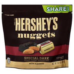 Hershey's Mildly Sweet Dark Chocolate With Almonds - 10.1 OZ 8 Pack
