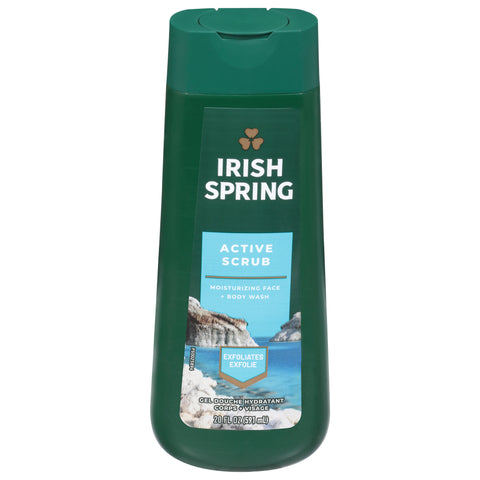 Irish Active Scrub Moisturizing Face + Body Wash - 20 FZ 4 Pack