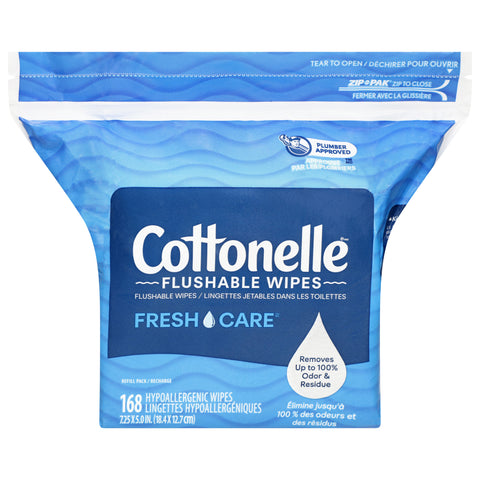 Cottonelle Fresh Care Flushable Wipes Refill Pack - 168 CT 8 Pack