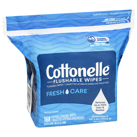 Cottonelle Fresh Care Flushable Wipes Refill Pack - 168 CT 8 Pack