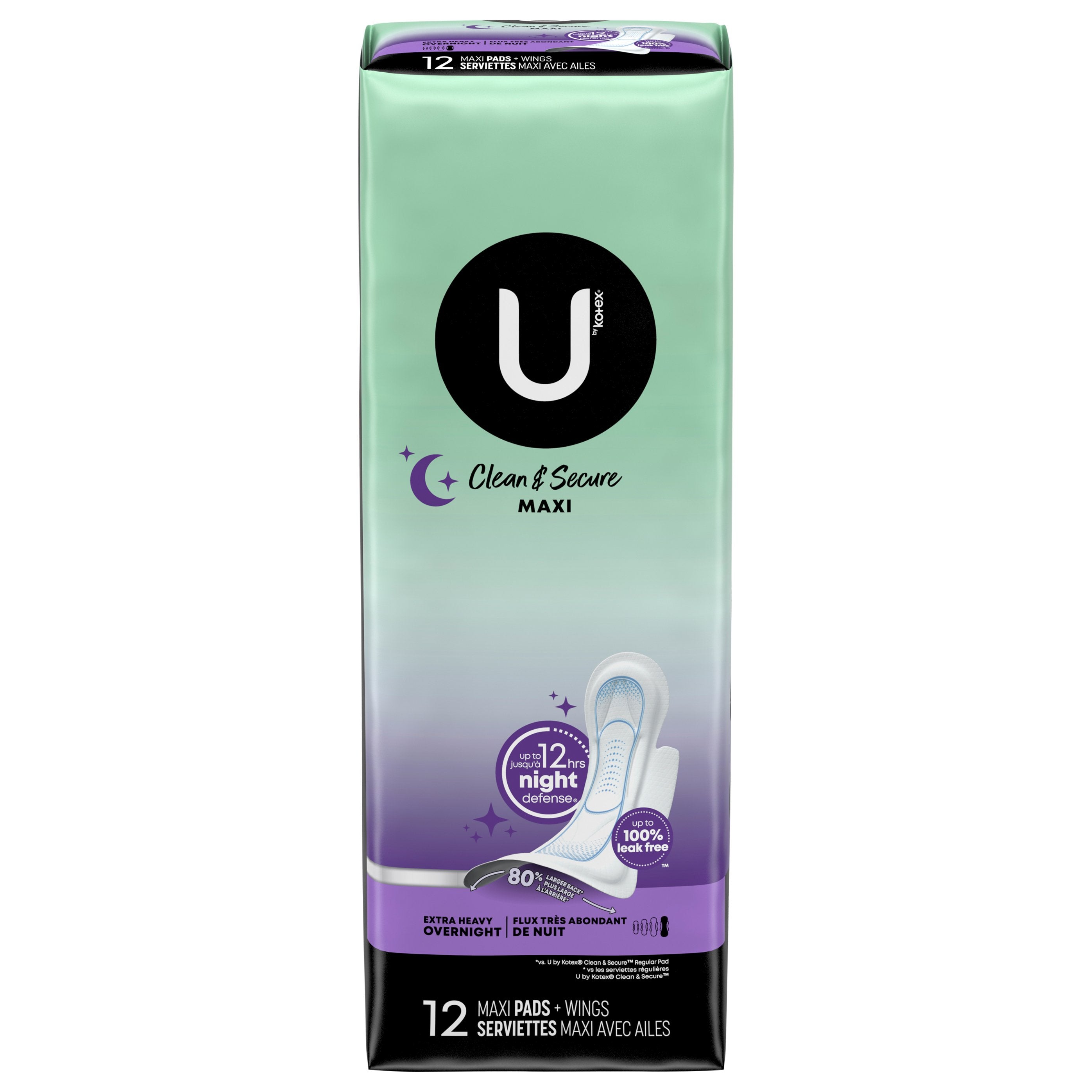 U By Kotex Extra Heavy Pads With Wings - 12 CT 2 Pack – StockUpExpress
