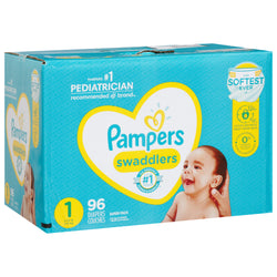 Pampers Diapers 1 (8-14 lb) Super Pack - 96 Diapers