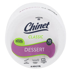 Chinet Appetizer And Dessert Classic White Plates - 70 CT 6 Pack