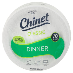 Chinet Classic White Dinner Plates - 70 CT 4 Pack