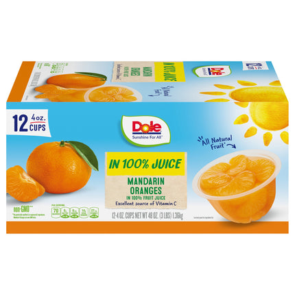 Dole Mandarin Oranges Fruit Bowl - 4 OZ Cups 12 Pack