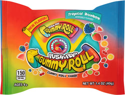 Topps Tropical Rainbow Gummy Roll Candy - 1.4 OZ 8 Pack
