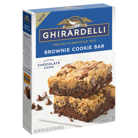 Ghirardelli Brownie Cookie Bar Premium Brownie Mix  16.5 oz - 12 Pack