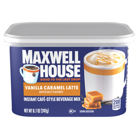 Maxwell House International Cafe Coffee Drink Mix Vanilla Caramel Latte - 8.7 OZ 8 Pack