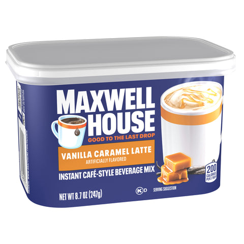 Maxwell House International Cafe Coffee Drink Mix Vanilla Caramel Latte - 8.7 OZ 8 Pack