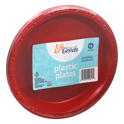 Life Goods Plastic Plates  - 15 CT 12 Pack