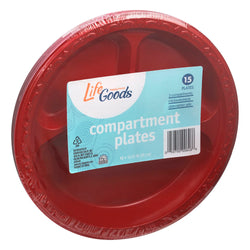 Lifegoods Compartment Plates  - 15 CT 12 Pack