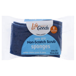 Life Goods Sponges Non-Scratch Scrub  - 2 CT 12 Pack