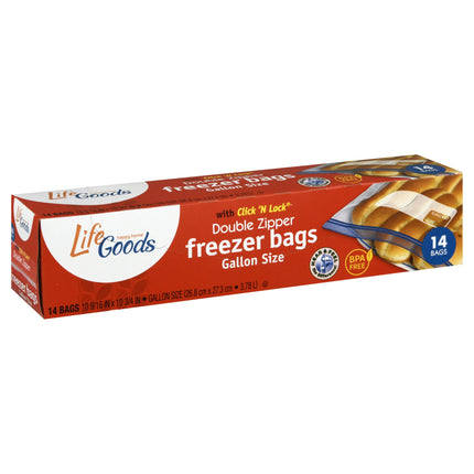 Life Goods Double Zipper Freezer Bags - 14 CT 12 Pack
