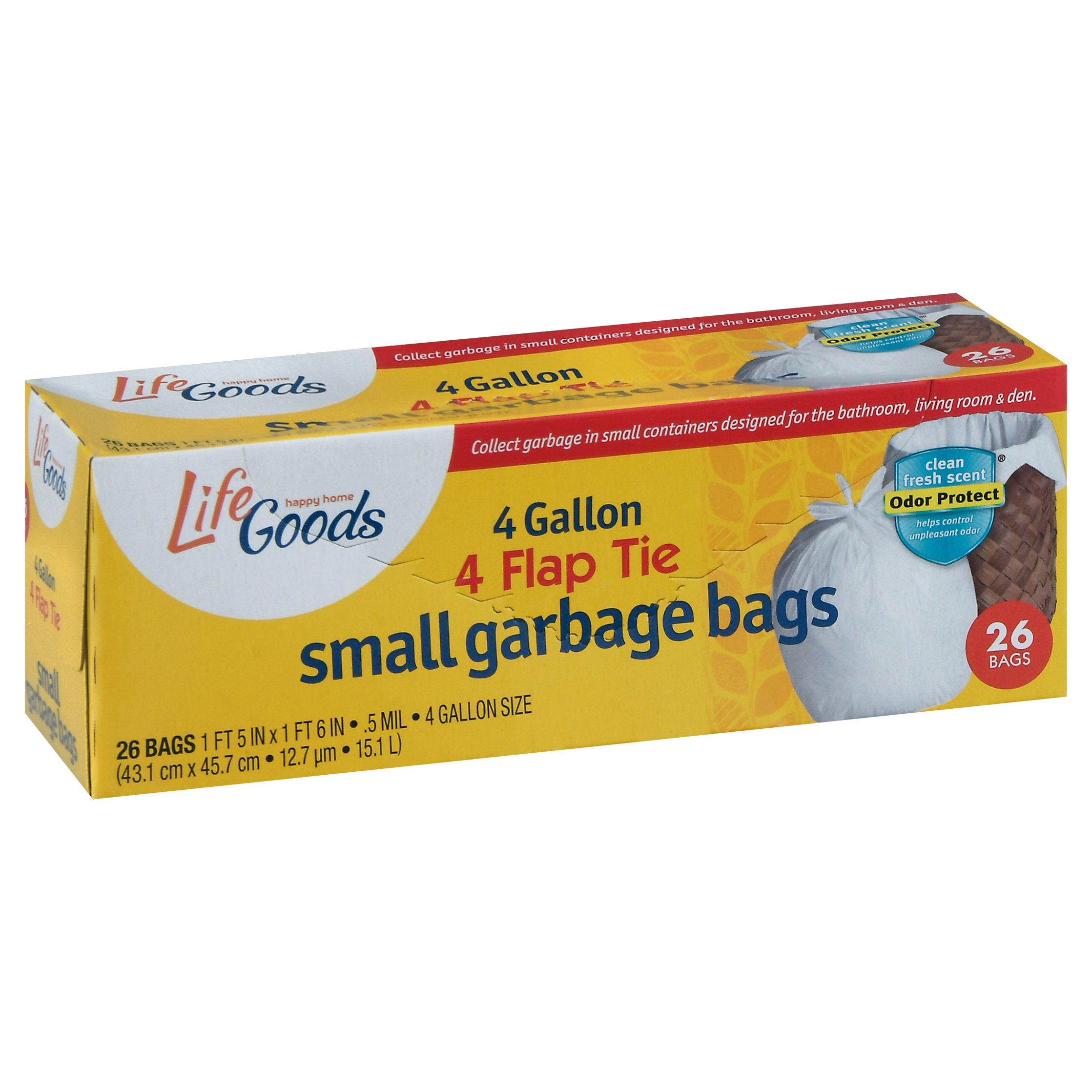 Life Goods Small Garbage Bags - 26 CT 12 Pack – StockUpExpress
