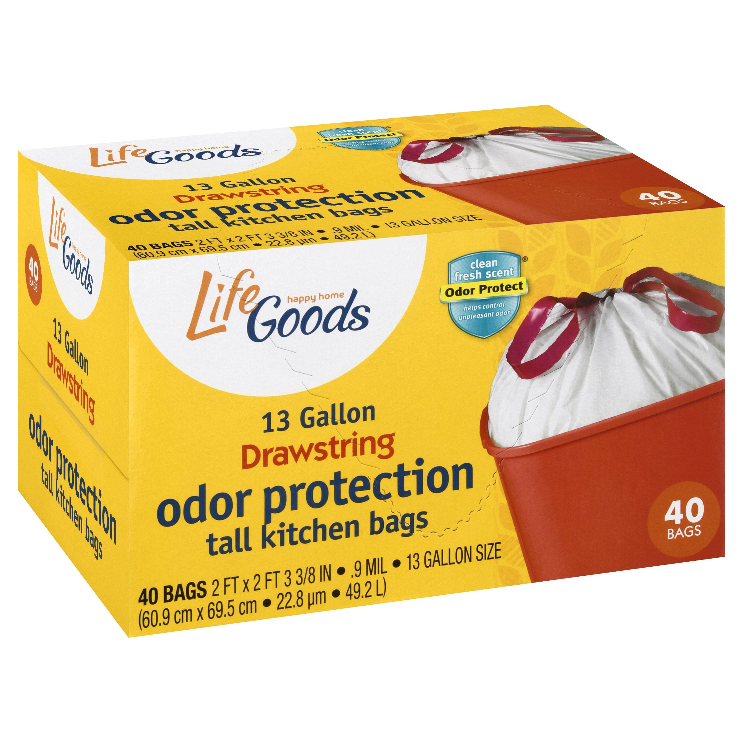 Life Goods Drawstring Odor Protection Tall Kitchen Bags - 40 CT 6