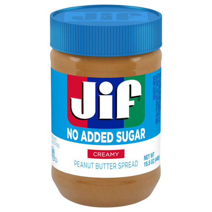 Jif No Added Sugar Creamy Peanut Butter - 15.5 OZ 12 Pack