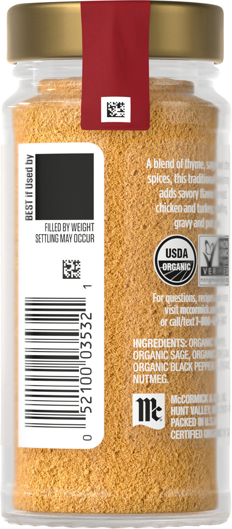 McCormick Gourmet Organic Poultry Seasoning - 0.87 OZ 3 Pack