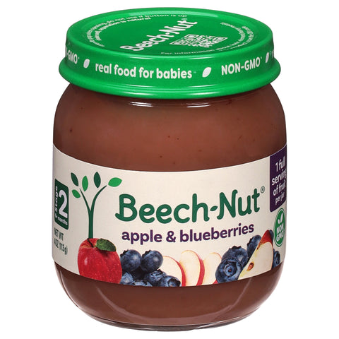 Beechnut Stage 2 Apples & Blueberry - 4 OZ 10 Pack