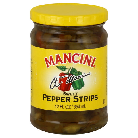 Mancini Sweet Pepper Strips - 12 OZ 12 Pack