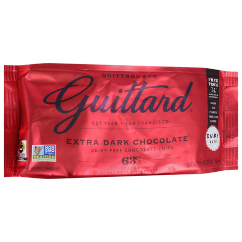 Guittard Extra Dark Chocolate Chips 63% Cocoa - 11.5 OZ elevated left view