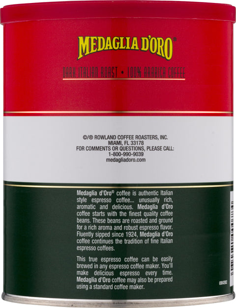 Medaglia Doro Espresso Ground 10 OZ Back