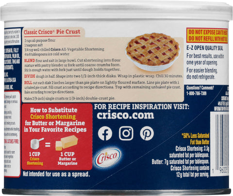 Crisco All-Vegetable Shortening Gluten Free - 16.0 OZ 12 Pack