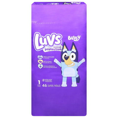 Luvs Bluey Diapers 1 (8-14 lb) 46 ea - 2 Pack