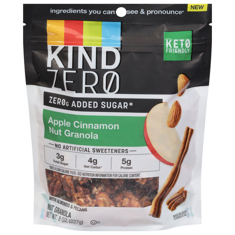 Kind Zero Apple Cinnamon Nut Granola 8 oz - 5 Pack