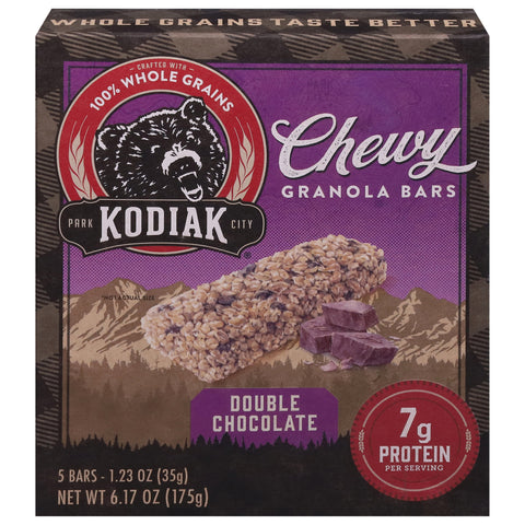 Kodiak Chewy Double Chocolate Granola Bars 5 - 1.23 oz Bars - 12 Pack