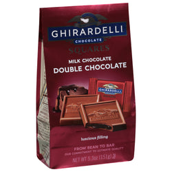 Ghirardelli Squares Double Chocolate Milk Chocolate Squares - 5.3 OZ 6 Pack