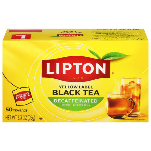 Lipton Decaffeinated Black Tea 50 Tea Bags - 12 Pack